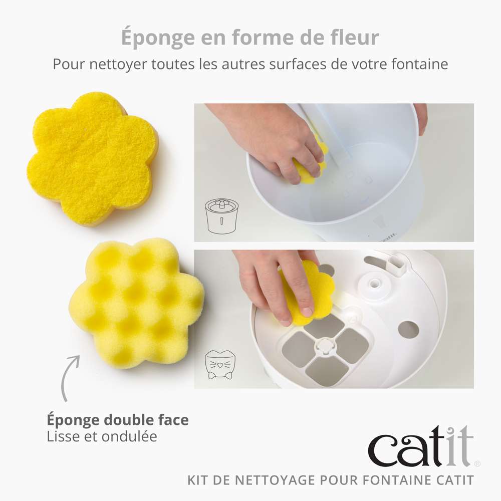 Kit de nettoyage pour fontaine à eau pour chat avec Fleur - Catit - Image 5